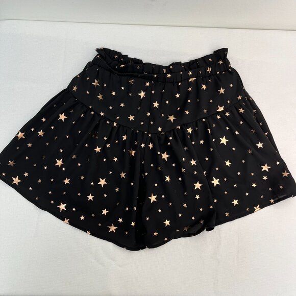 Saints & Hearts Black, Gold Stars Mini Skort Women's Sz Small - Picture 6 of 14